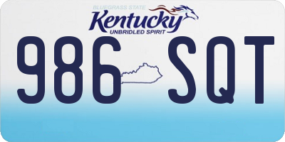 KY license plate 986SQT