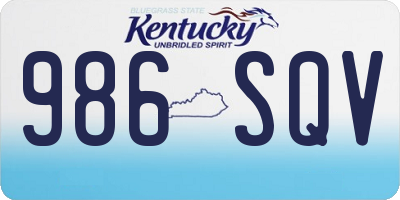KY license plate 986SQV