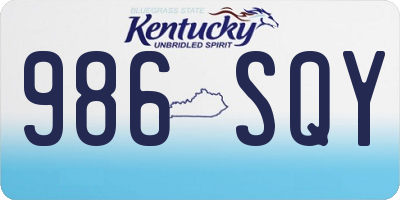 KY license plate 986SQY