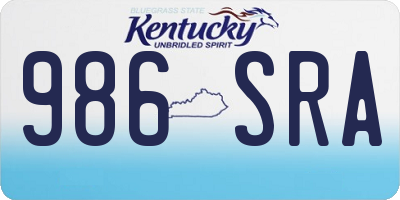 KY license plate 986SRA