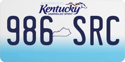 KY license plate 986SRC