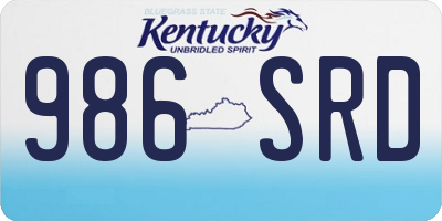 KY license plate 986SRD