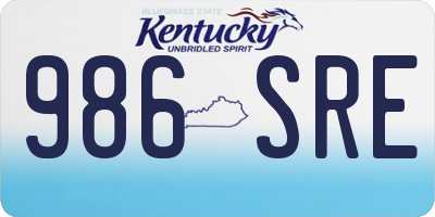 KY license plate 986SRE
