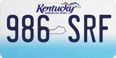 KY license plate 986SRF