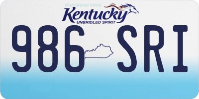 KY license plate 986SRI