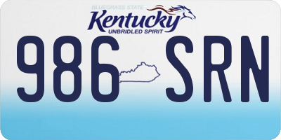 KY license plate 986SRN