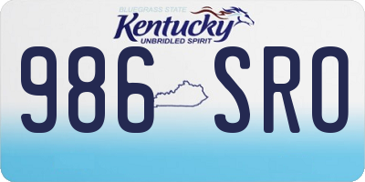 KY license plate 986SRO