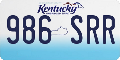 KY license plate 986SRR