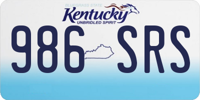 KY license plate 986SRS