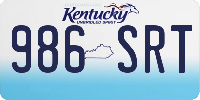 KY license plate 986SRT