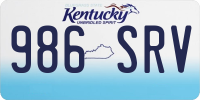 KY license plate 986SRV