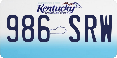 KY license plate 986SRW