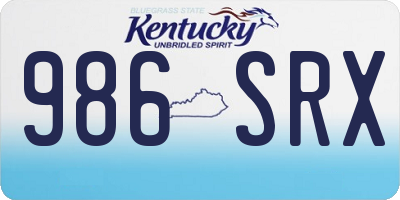 KY license plate 986SRX