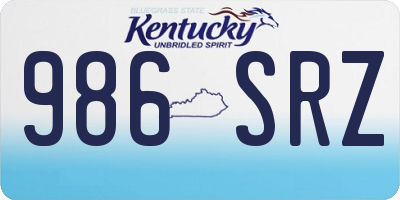 KY license plate 986SRZ