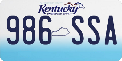 KY license plate 986SSA