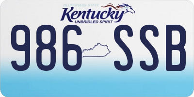 KY license plate 986SSB