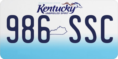 KY license plate 986SSC