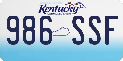 KY license plate 986SSF