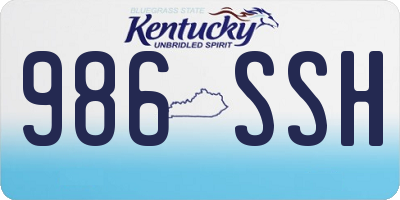 KY license plate 986SSH