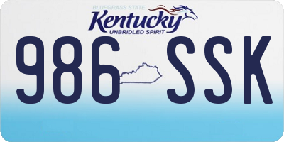 KY license plate 986SSK