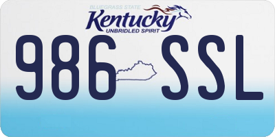 KY license plate 986SSL