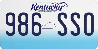 KY license plate 986SSO
