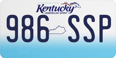 KY license plate 986SSP