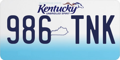 KY license plate 986TNK