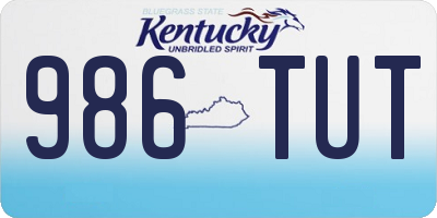 KY license plate 986TUT