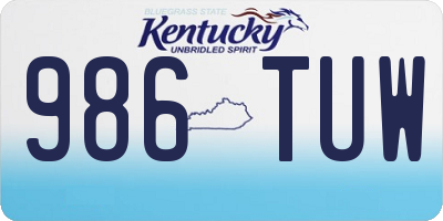 KY license plate 986TUW