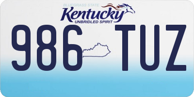 KY license plate 986TUZ