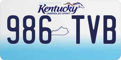 KY license plate 986TVB