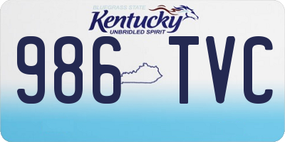KY license plate 986TVC