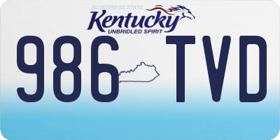 KY license plate 986TVD