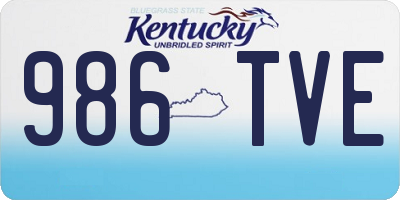 KY license plate 986TVE