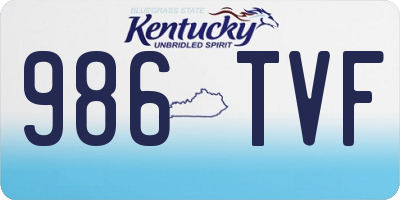 KY license plate 986TVF