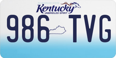 KY license plate 986TVG