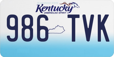 KY license plate 986TVK