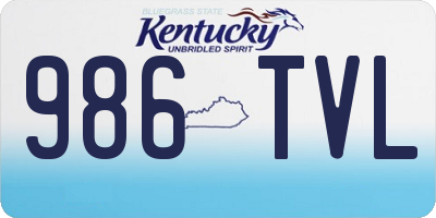 KY license plate 986TVL