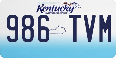 KY license plate 986TVM