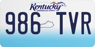 KY license plate 986TVR