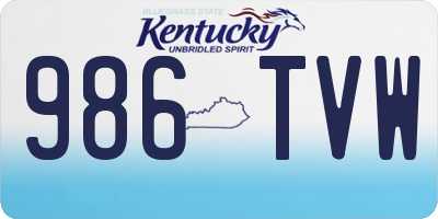 KY license plate 986TVW