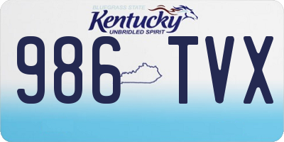KY license plate 986TVX