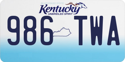 KY license plate 986TWA
