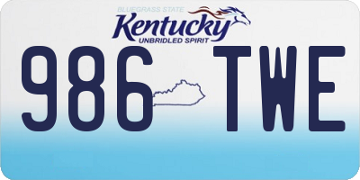 KY license plate 986TWE