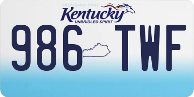 KY license plate 986TWF