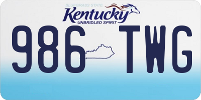 KY license plate 986TWG