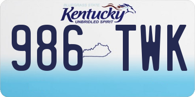 KY license plate 986TWK