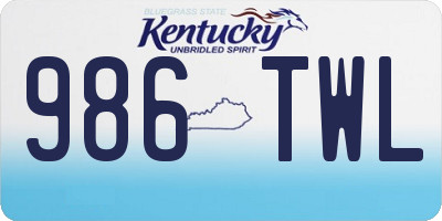 KY license plate 986TWL
