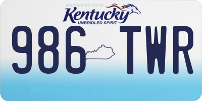 KY license plate 986TWR